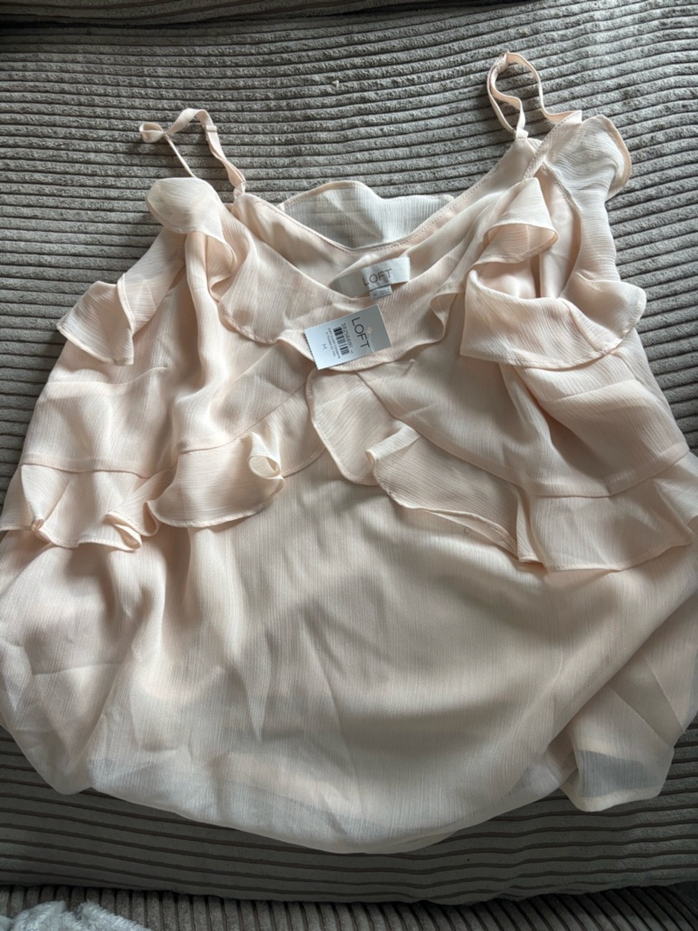 LOFT Pale Blush Ruffled Camisole